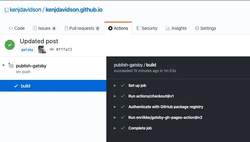 Publish Gatsby Workflow